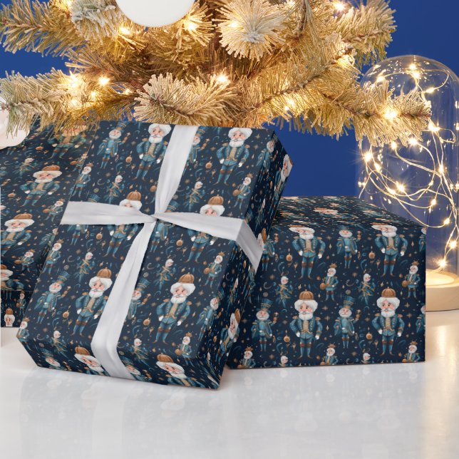  Uncle Drosselmeyer: Blue Nutcracker Ballet  Wrapping Paper (Holidays)
