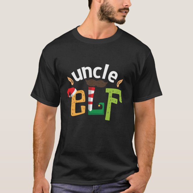 Uncle Elf Christmas Elves Squad Matching Elf Famil T-Shirt (Front)