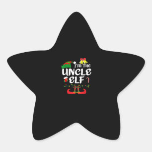 Uncle ELF Funny Christmas Gift Uncle Family Gift Star Sticker
