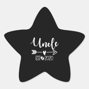Uncle Est 2020 Heart Love Christmas Gifts Star Sticker