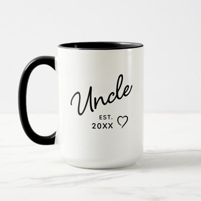 Uncle Est Year  New Baby Pregnancy Reveal  Mug (Left)
