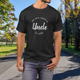 Uncle Est Year White New Baby Announcement T-Shirt