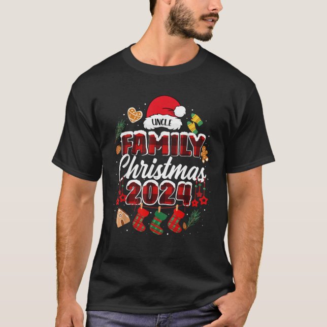 Uncle Family Matching Christmas 2024 Santa Squad E T-Shirt (Front)