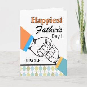 Uncle Father’s Day Fist Bump Retro Card