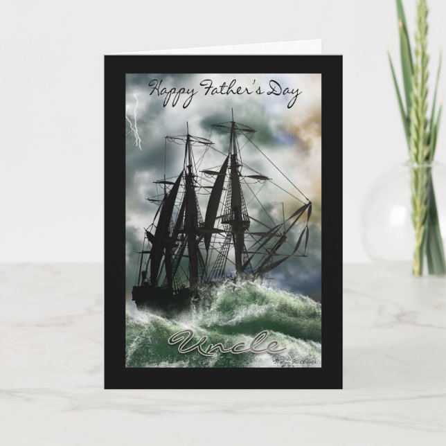 Uncle Father's Day Card With Ship On The Ocean (Front)