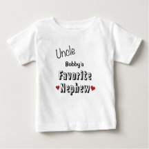 Uncle Favourite Nephew Baby T-Shirt Personalised