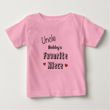 Uncle Favourite Niece Baby T-Shirt Personalised