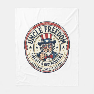 Uncle Freedom Patriotic Uncle Sam Founding Charact Fleece Blanket