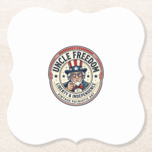 Uncle Freedom Patriotic Uncle Sam Founding Charact Paper Coaster