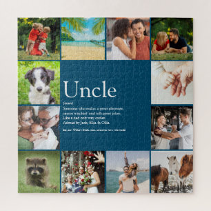 Uncle Funcle Definition 12 Photo Fun Blue Jigsaw Puzzle