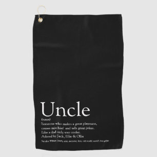 Uncle Funcle Definition Black and White Golf Towel