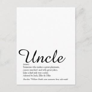 Uncle, Funcle Definition Script Modern Fun Postcard