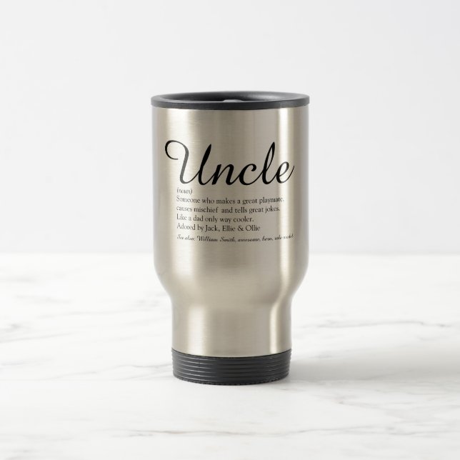 Uncle, Funcle Definition Script Modern Fun Travel Mug (Center)