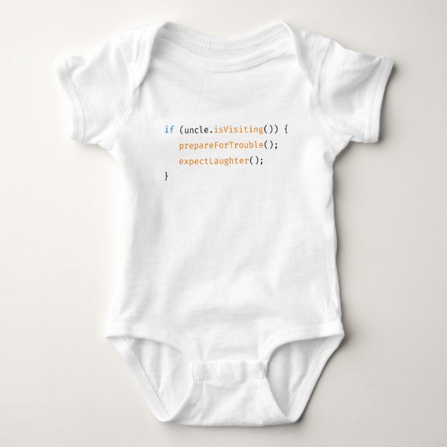 Uncle Funny Newborn Code Baby Saying Bodysuit (Front)
