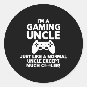 Uncle Gamer Funny Gaming Video Game Shirts Classic Round Sticker