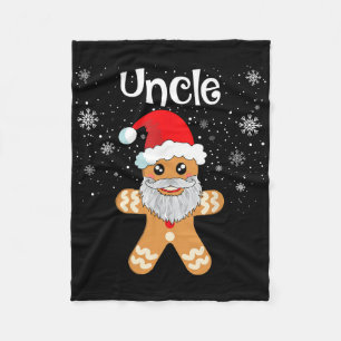 Uncle Gingerbread Funny Matching Christmas Men Fleece Blanket