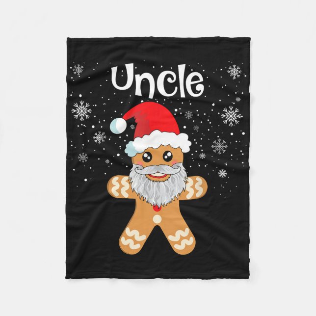 Uncle Gingerbread Funny Matching Christmas Men  Fleece Blanket (Front)
