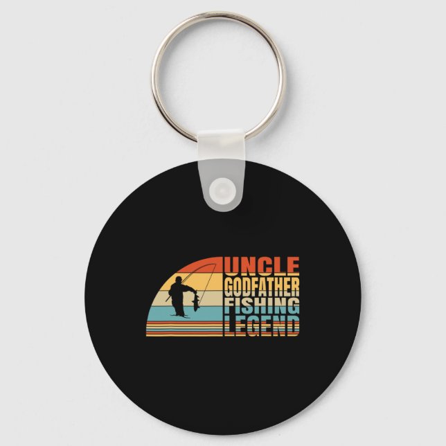 Uncle Godfather And Fishing Legend  Key Ring (Front)