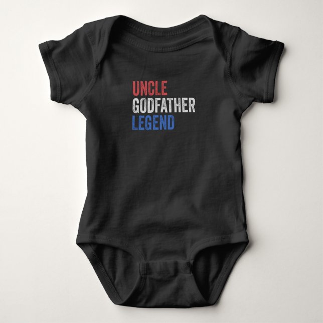 Uncle Godfather Legend Red White And Blue Baby Bodysuit (Front)