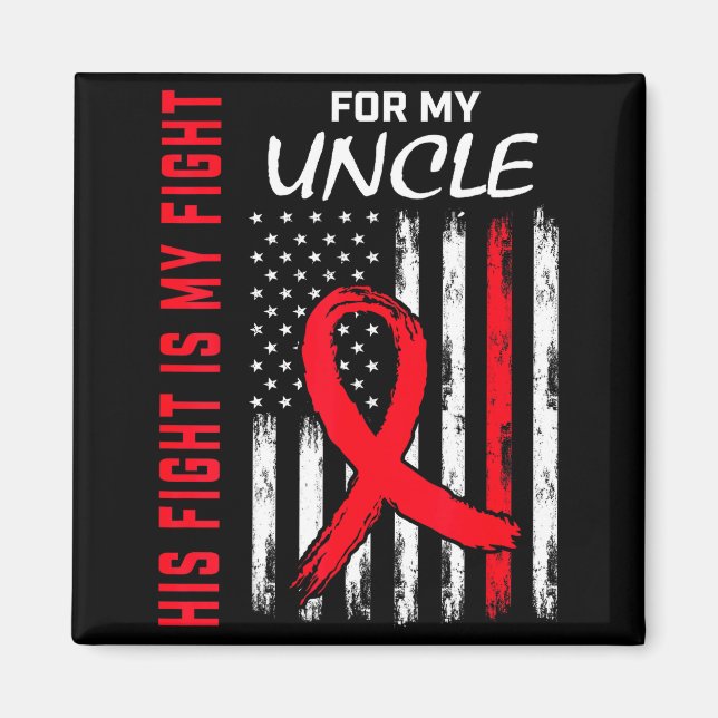 Uncle Heart Disease Awareness Month Products Ameri Magnet (Front)