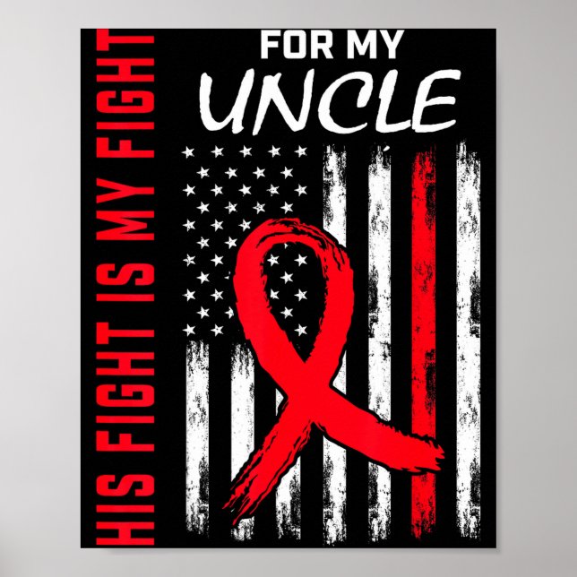 Uncle Heart Disease Awareness Month Products Ameri Poster (Front)