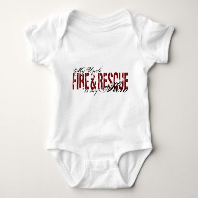 Uncle Hero - Fire & Rescue Baby Bodysuit (Front)