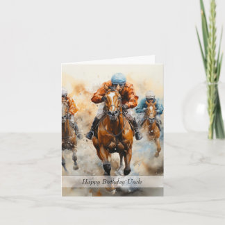Uncle Horse Racing Birthday Card