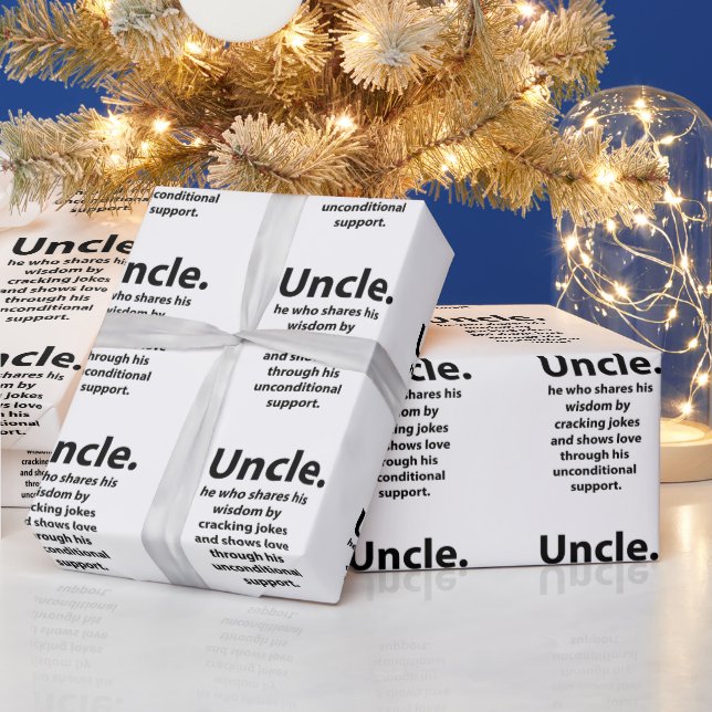 Uncle Inspirational Funny Quote Typography Uncle Wrapping Paper (Holidays)