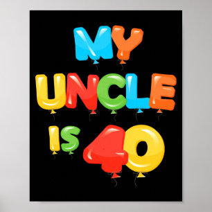 Uncle is 40 years old 40th uncle's birthday idea poster