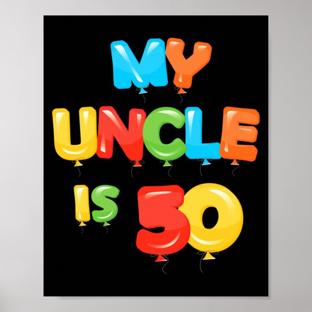 Uncle is 50 years old 50th uncle's birthday idea poster (Front)