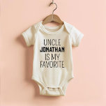 Uncle Is My Favourite Funny Trendy ﻿Gender Neutral Baby Bodysuit<br><div class="desc">Show off your baby's style with our "Uncle Is My Favourite" Funny Trendy Gender Neutral Baby Bodysuit! This adorable and playful bodysuit is a fun way to celebrate a special uncle. Its gender-neutral design is perfect for any baby, and the soft, cosy fabric ensures comfort all day long. Ideal for...</div>