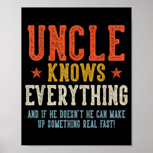 Uncle knows everything father's day retro vintage poster