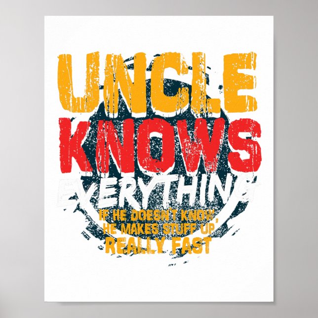 Uncle Knows Everything Funny Uncle Fathers Day Gif Poster (Front)