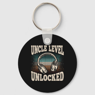 Uncle Level Unlocked Video Gamer Gaming Retro Game Key Ring