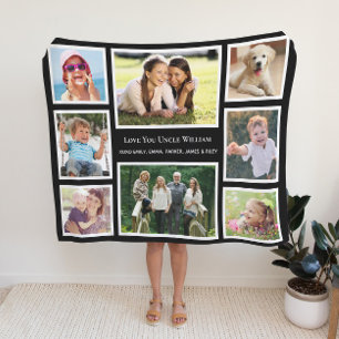 Uncle Love You Photo Collage Fleece Blanket