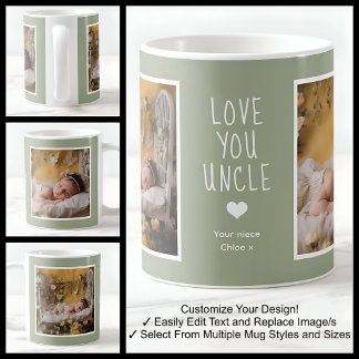 Uncle Love You Photos Modern Soft Green C22 White Coffee Mug