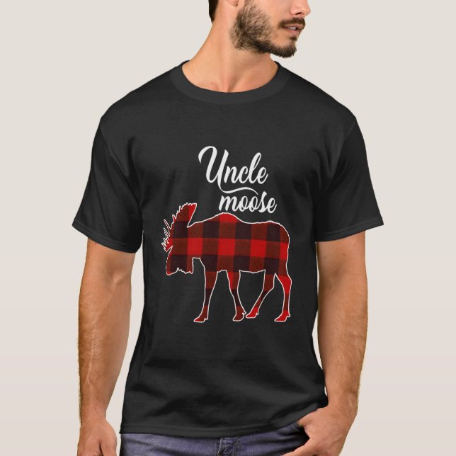 Uncle Moose Red Plaid Pajama T-Shirt (Front)