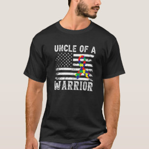 Uncle Of A Warrior Autism Awareness For Mum Dad Ki T-Shirt