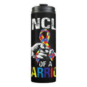Uncle of a Warrior Autism Awareness Tee Gift for B Thermal Tumbler