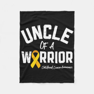 Uncle Of A Warrior Childhood Cancer Awareness Gift Fleece Blanket