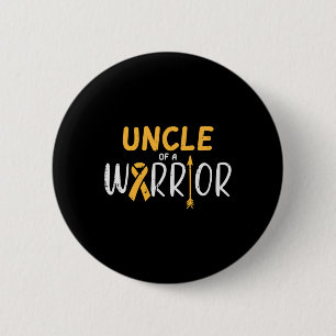 Uncle Of A Warrior Childhood Cancer Ribbon Awarene 6 Cm Round Badge
