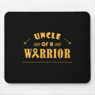 Uncle Of A Warrior Childhood Cancer Ribbon Awarene Mouse Pad