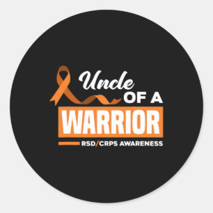 Uncle Of A Warrior Support Supporter RSD CRPS Awar Classic Round Sticker