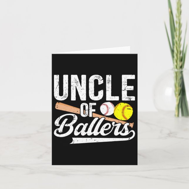 Uncle Of Ballers Baseball Softball Uncle  Card (Front)