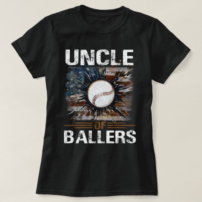 UNCLE Of Ballers Baseball T-Shirt (Design Front)