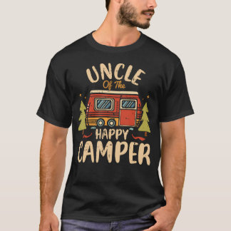 Uncle Of Happy Camper 1St Birthday Party Retro Unc T-Shirt