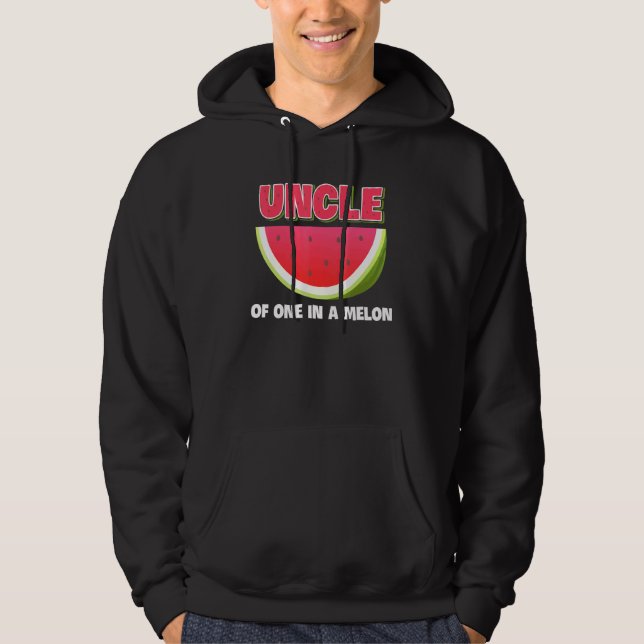 Uncle Of One In A Melon Family Matching Watermelon Hoodie (Front)