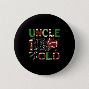 Uncle Of The 1 Year Old Football 1st Birthday Boy 6 Cm Round Badge