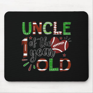 Uncle Of The 1 Year Old Football 1st Birthday Boy  Mouse Pad