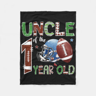 Uncle Of The 1 Year Old Football 1st Year Down Bir Fleece Blanket